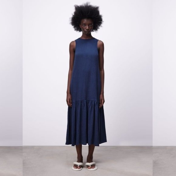Zara Dresses & Skirts - ZARA TEXTURED WEAVE MIDI DRESS